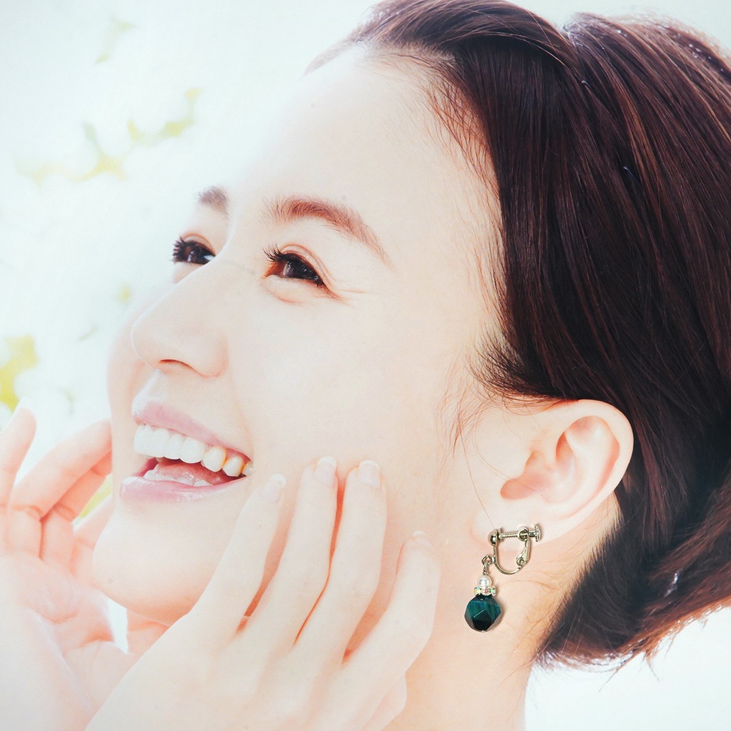 ブルーグリーンタイガーアイのカットイヤリング