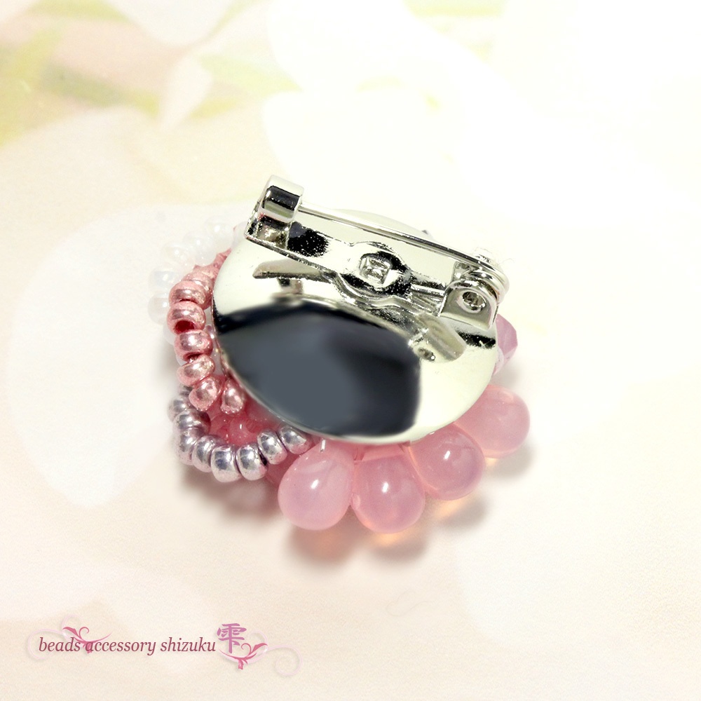 フラワーミニブローチ*ピンクカルセドニー