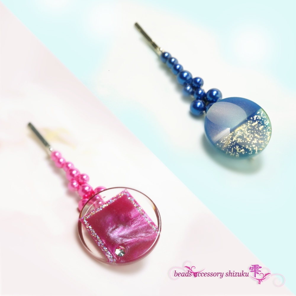 ボタンヘアピン2種セット