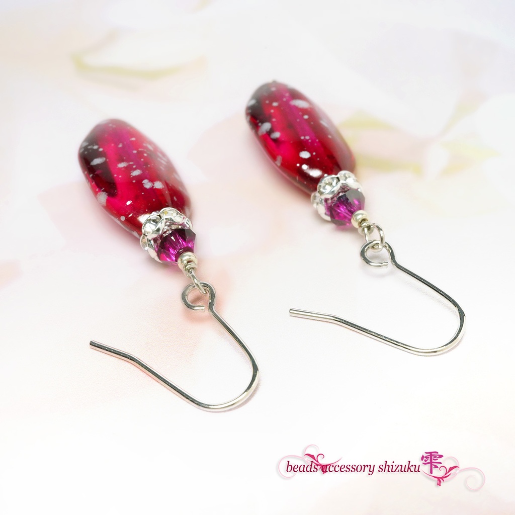 チェコパラレ ピアス/イヤリング*マゼンタ