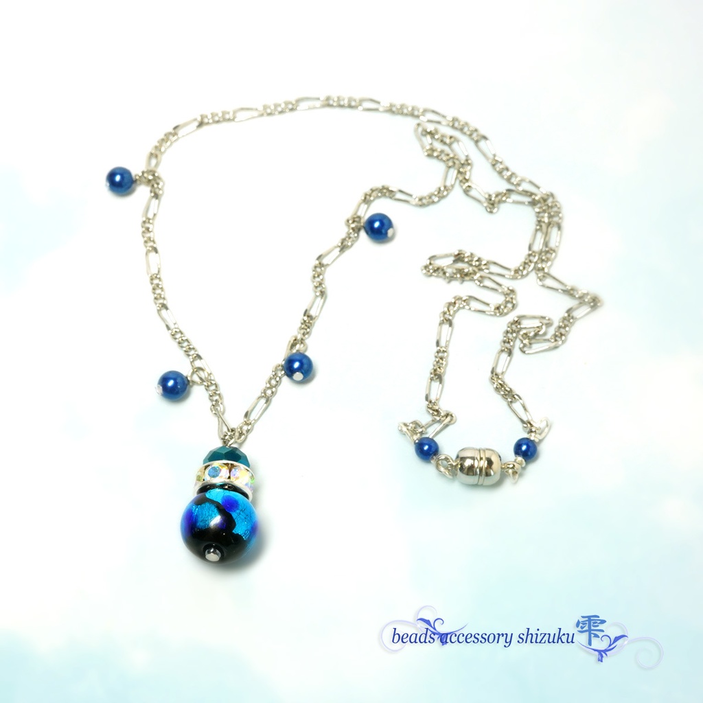 ホタル玉1粒ネックレス*ブルー