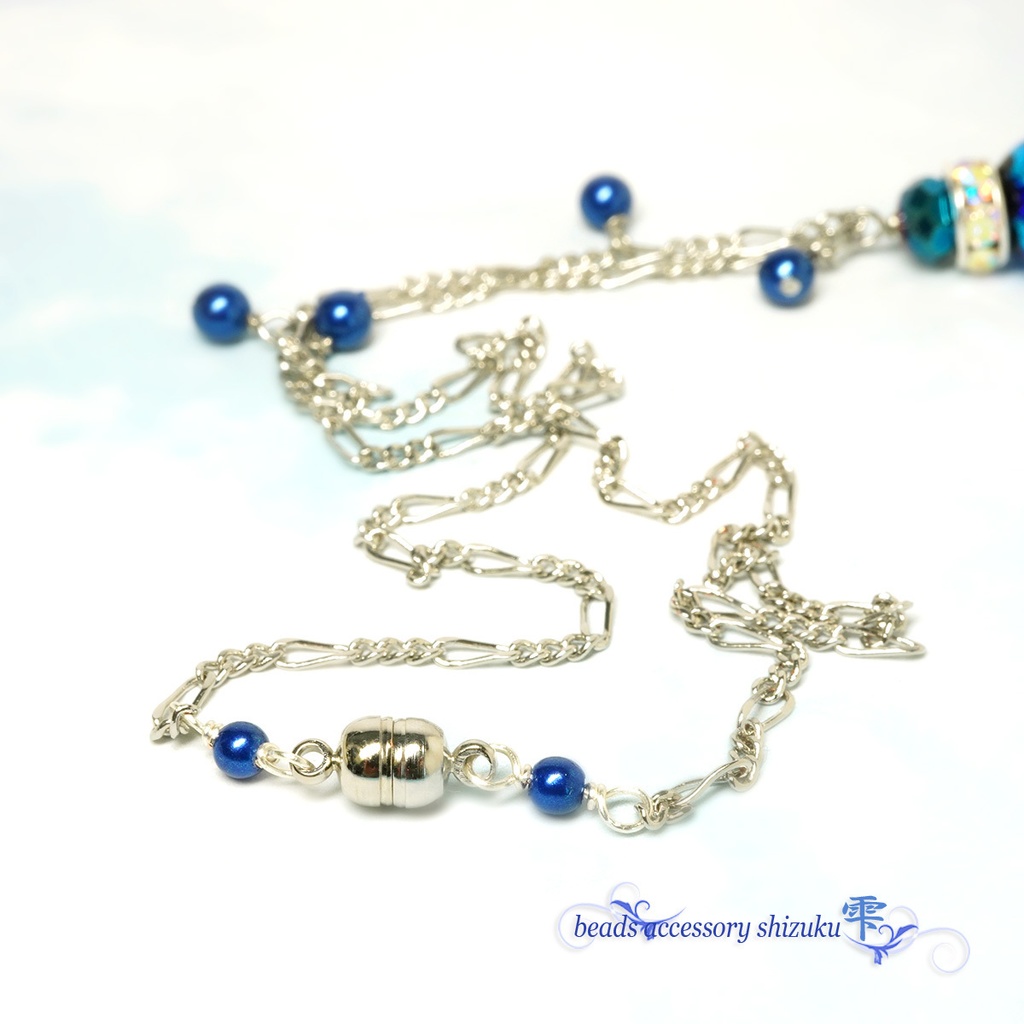 ホタル玉1粒ネックレス*ブルー