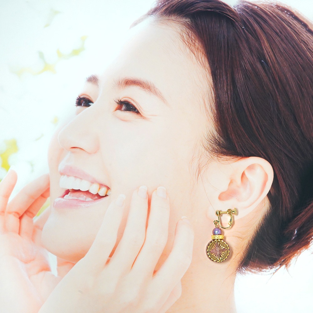 ドイツビーズ イヤリング/ピアス*アメジスト