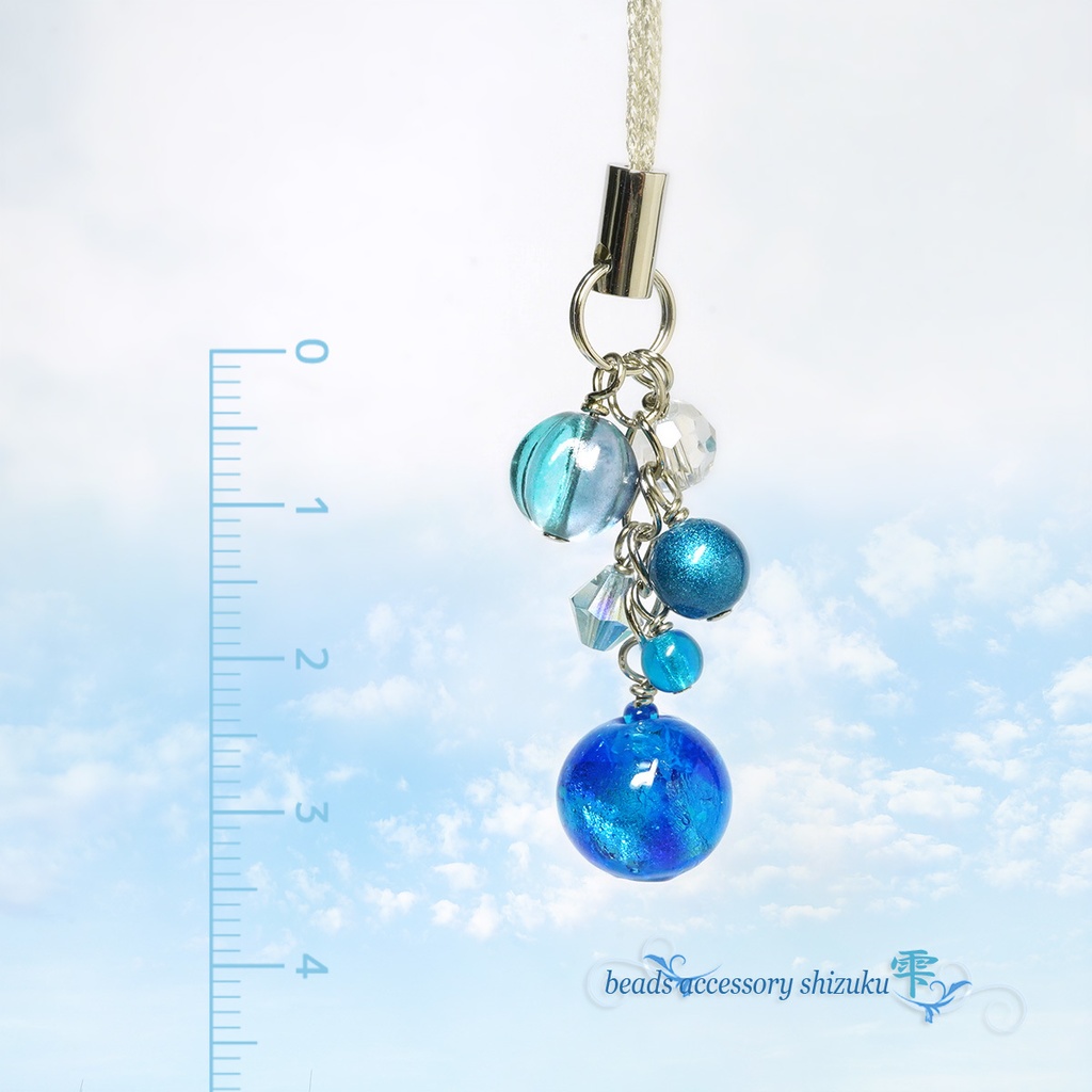 【蓄光】ホタル玉ストラップmini*ブルー