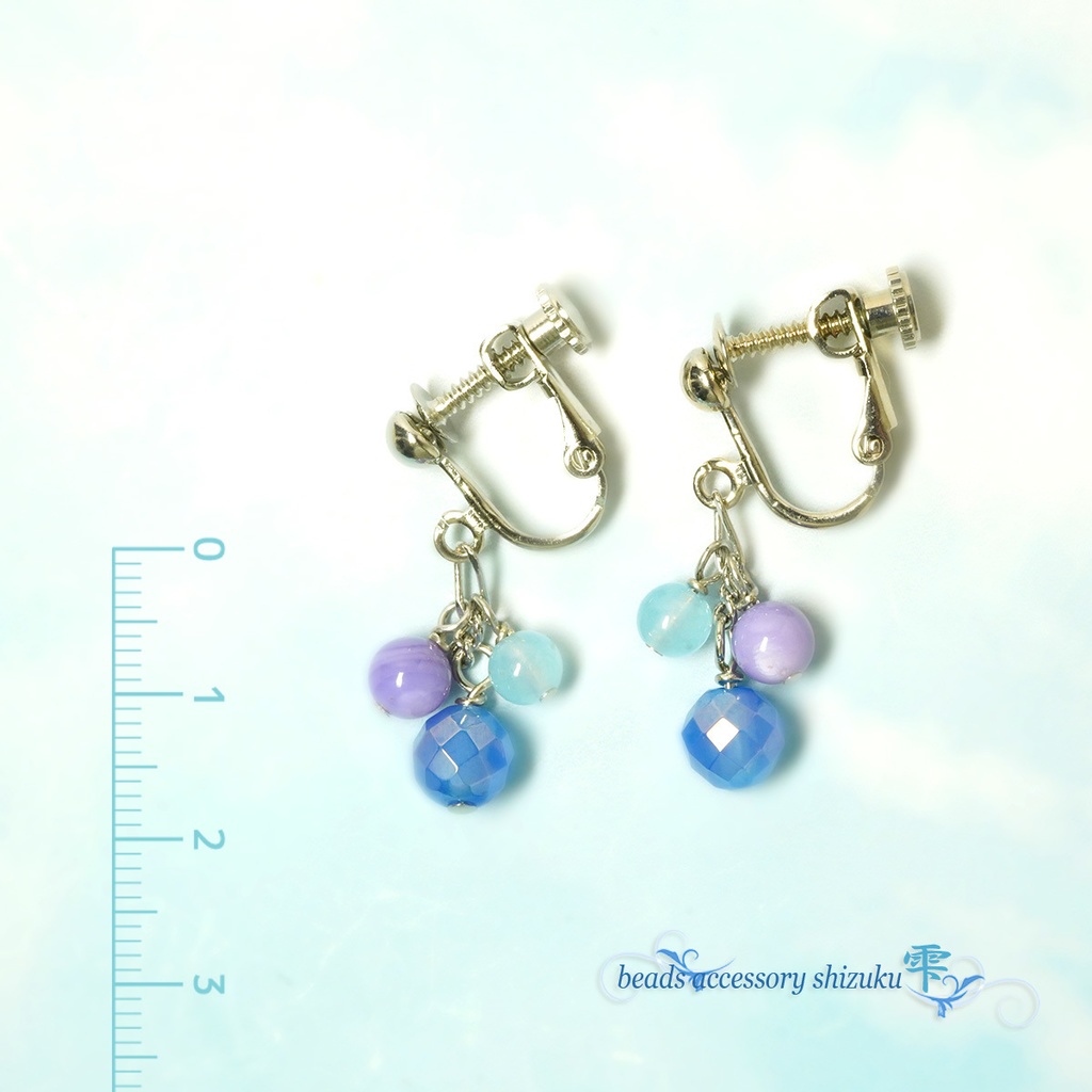 カルセドニー3イヤリング/ピアス