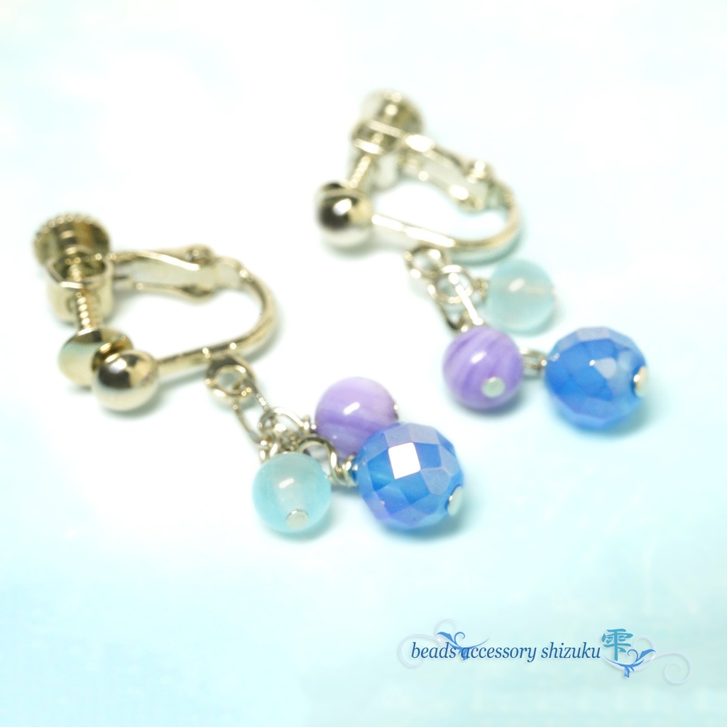 カルセドニー3イヤリング/ピアス