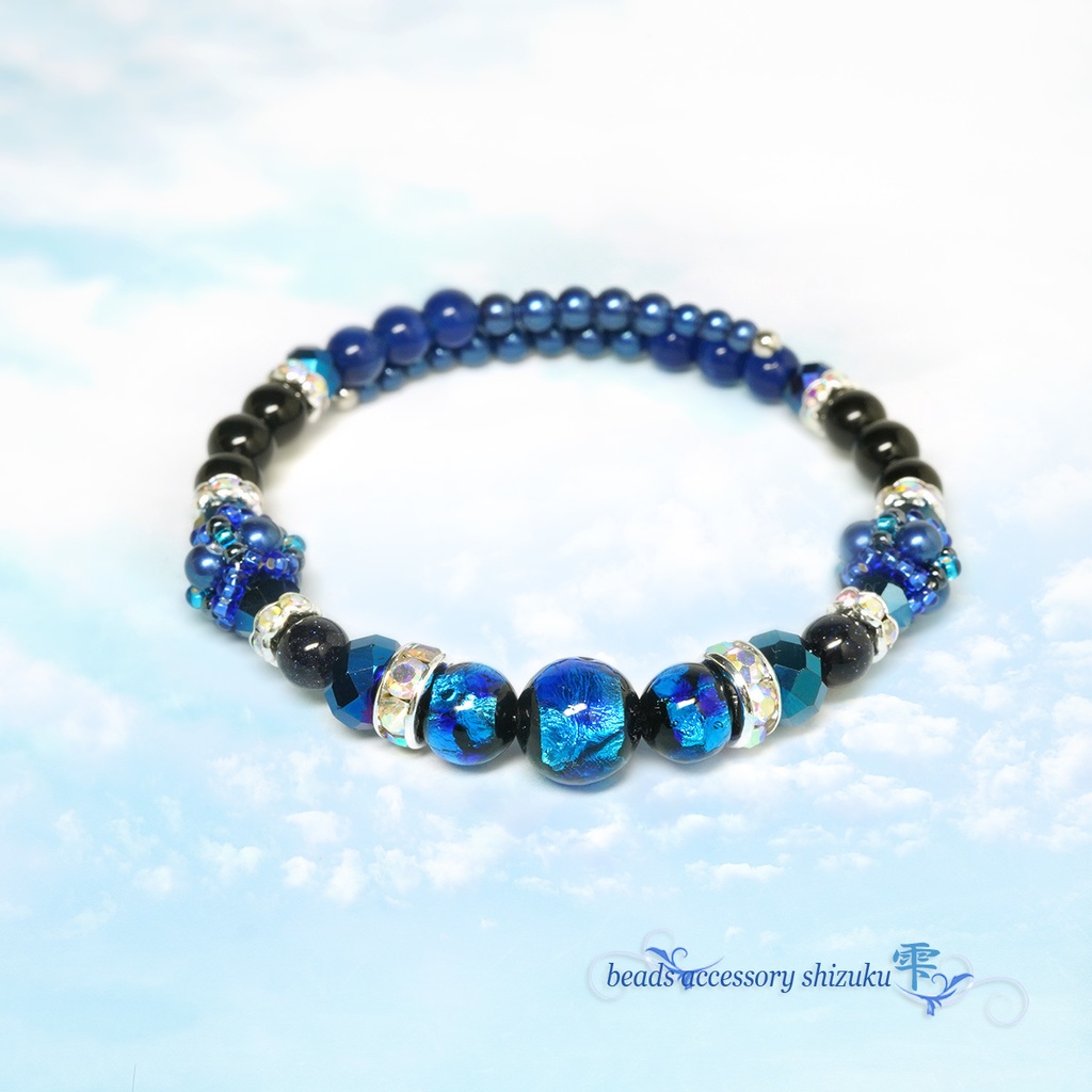 ホタル玉コイルブレスレット＊ブルー