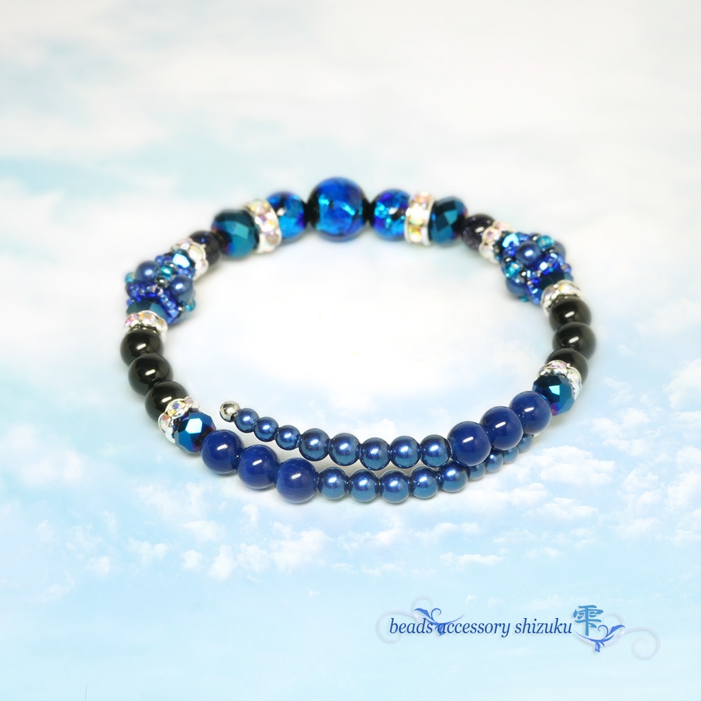 ホタル玉コイルブレスレット*ブルー