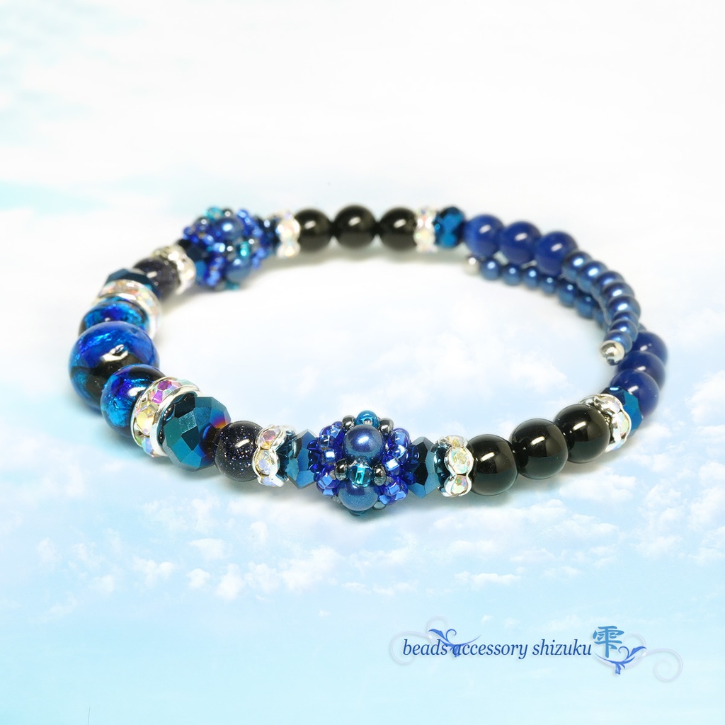 ホタル玉コイルブレスレット*ブルー