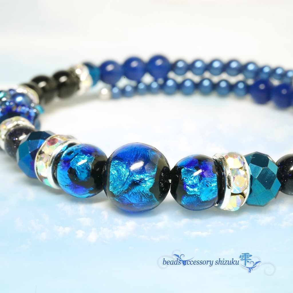 ホタル玉コイルブレスレット*ブルー