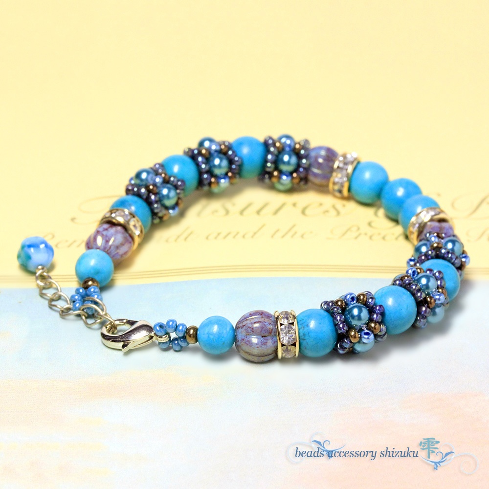 天然石ブレスレット*マグネサイトターコイズ