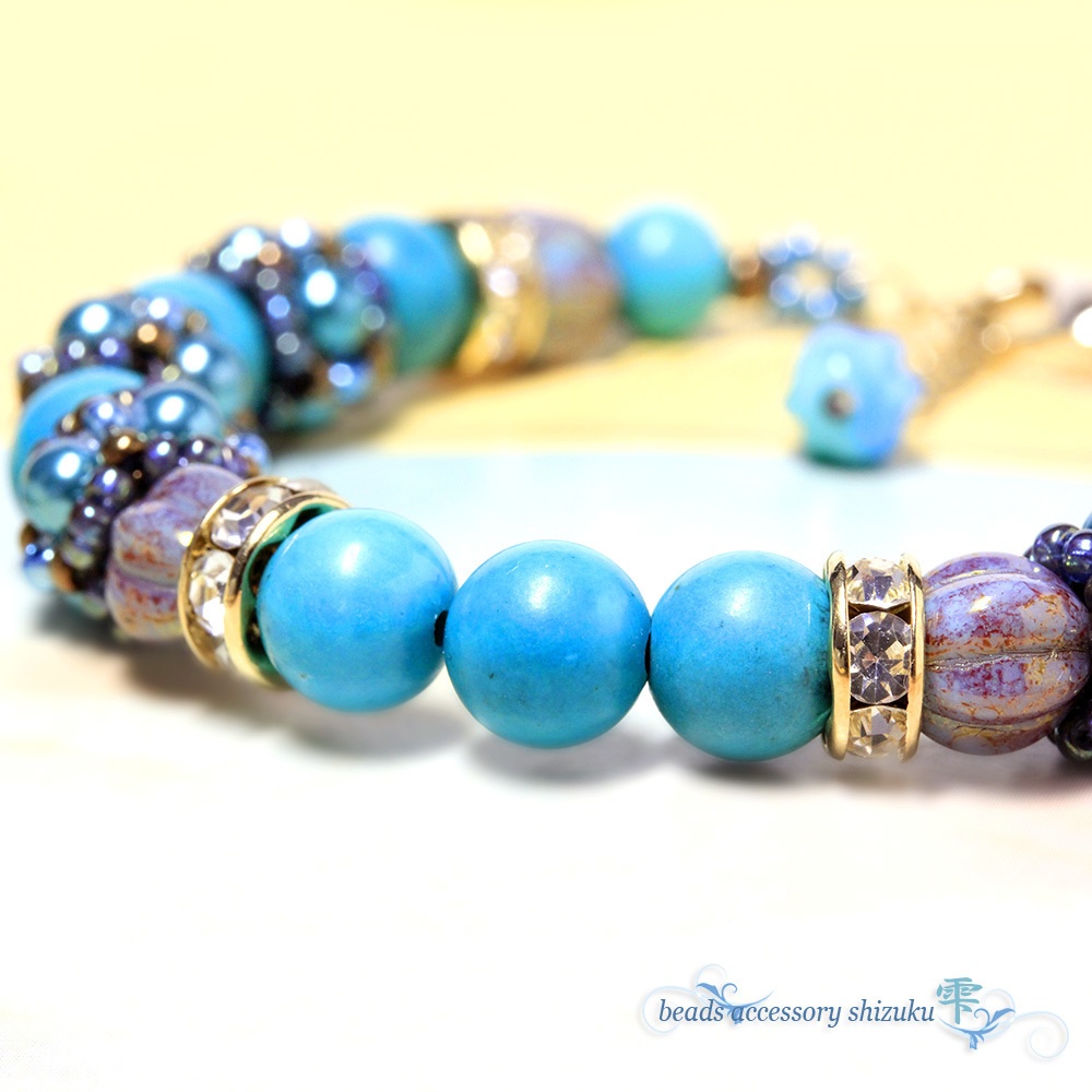 天然石ブレスレット*マグネサイトターコイズ