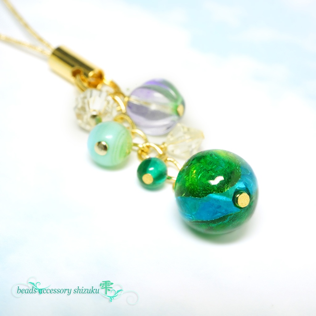 【蓄光】ホタル玉ストラップmini*イヘヤマリン