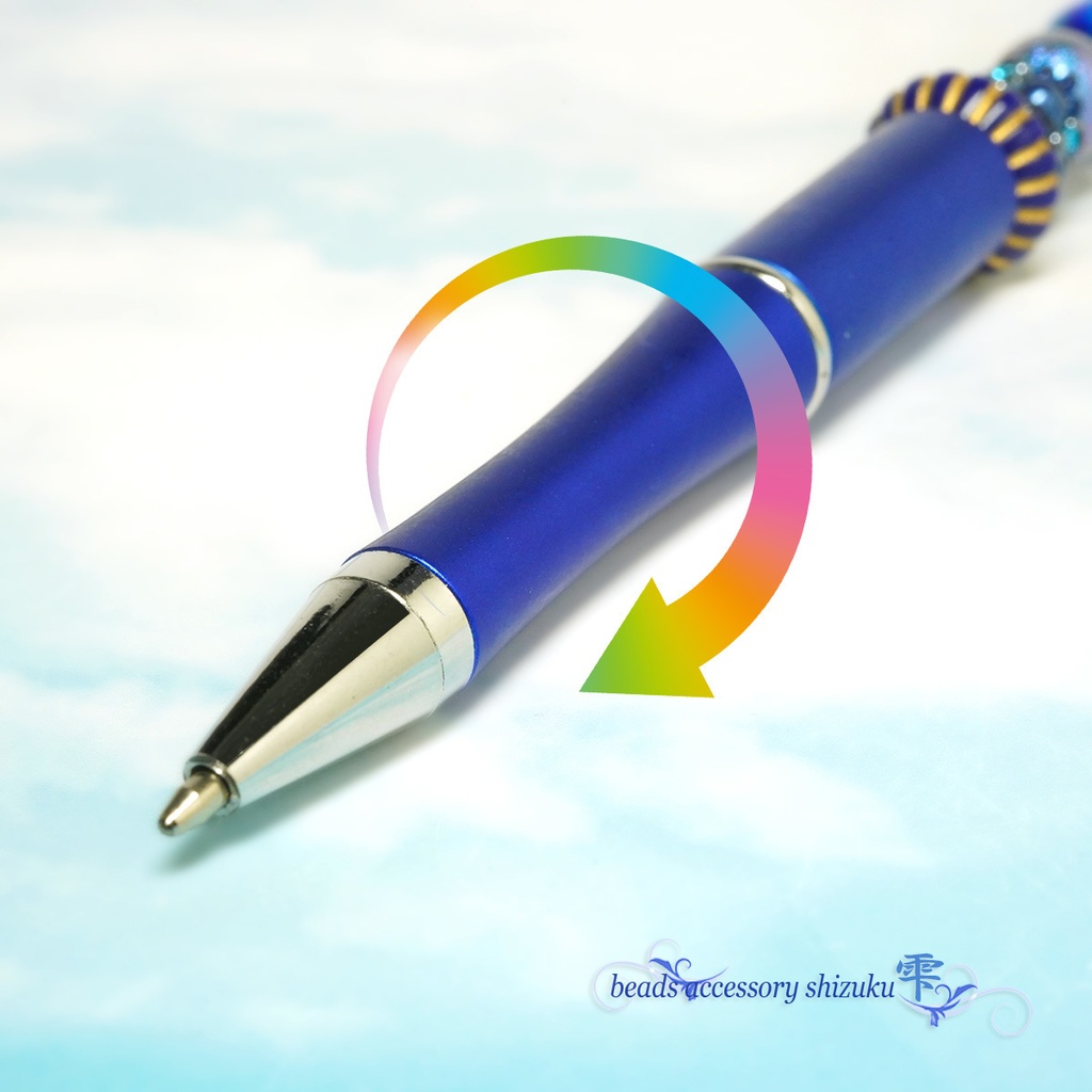 ホタル玉ビーズボールペン*オリエンタルブルー