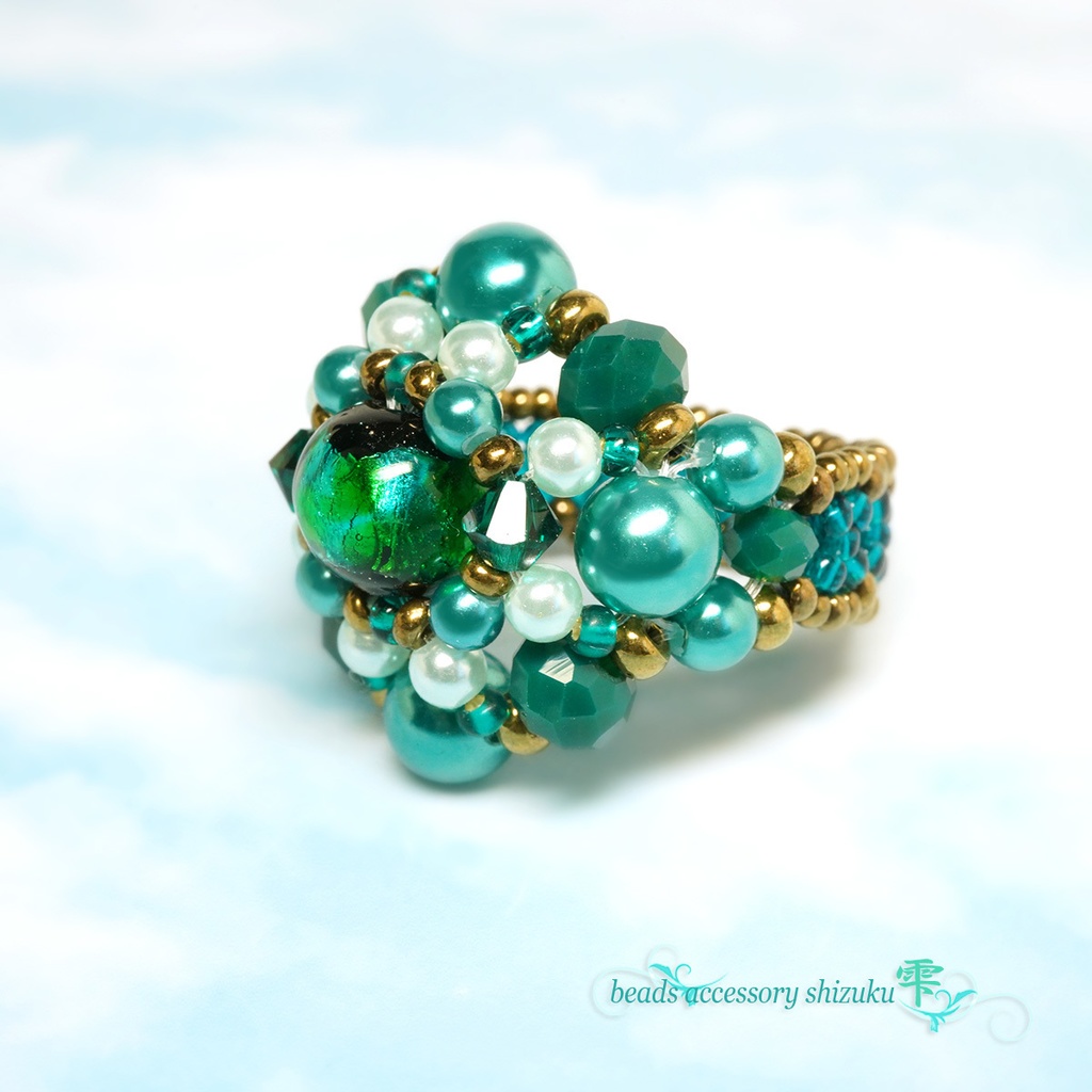 ホタル玉リングB*エメラルド