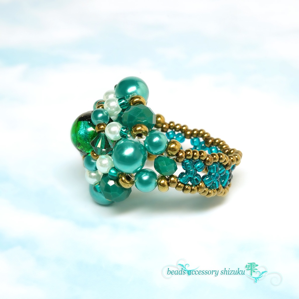 ホタル玉リングB*エメラルド