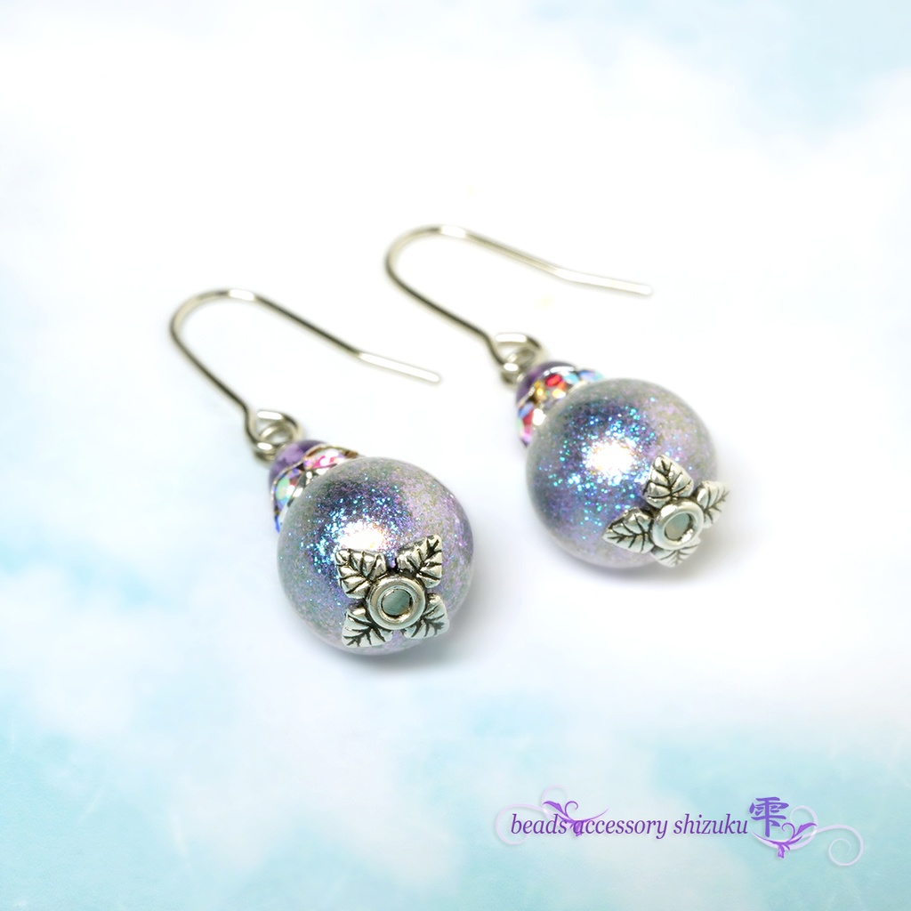 天然石パールピアス/イヤリング*アメジスト