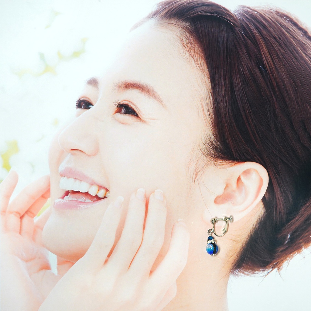 【蓄光】ホタル玉イヤリング/ピアス*ヨナグニブルー