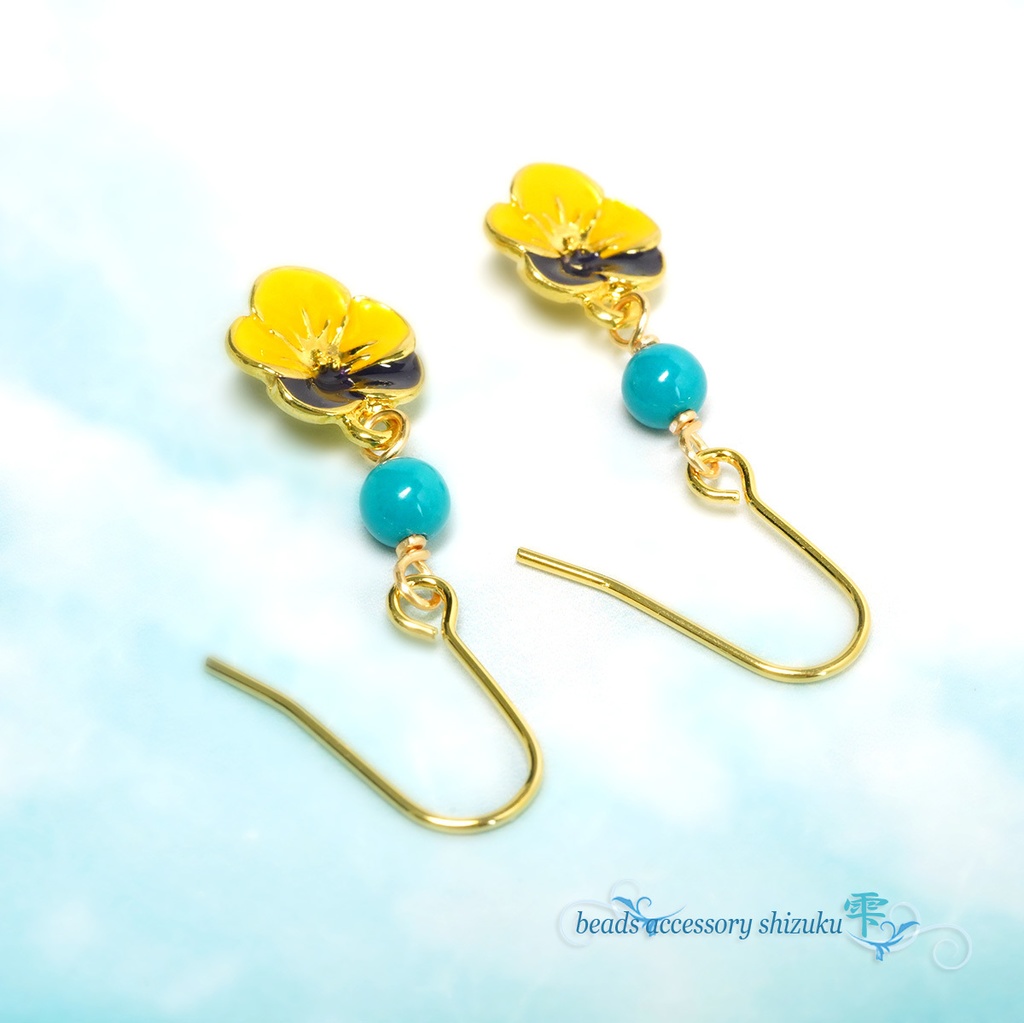 ビオラのリゾートピアス*ターコイズ