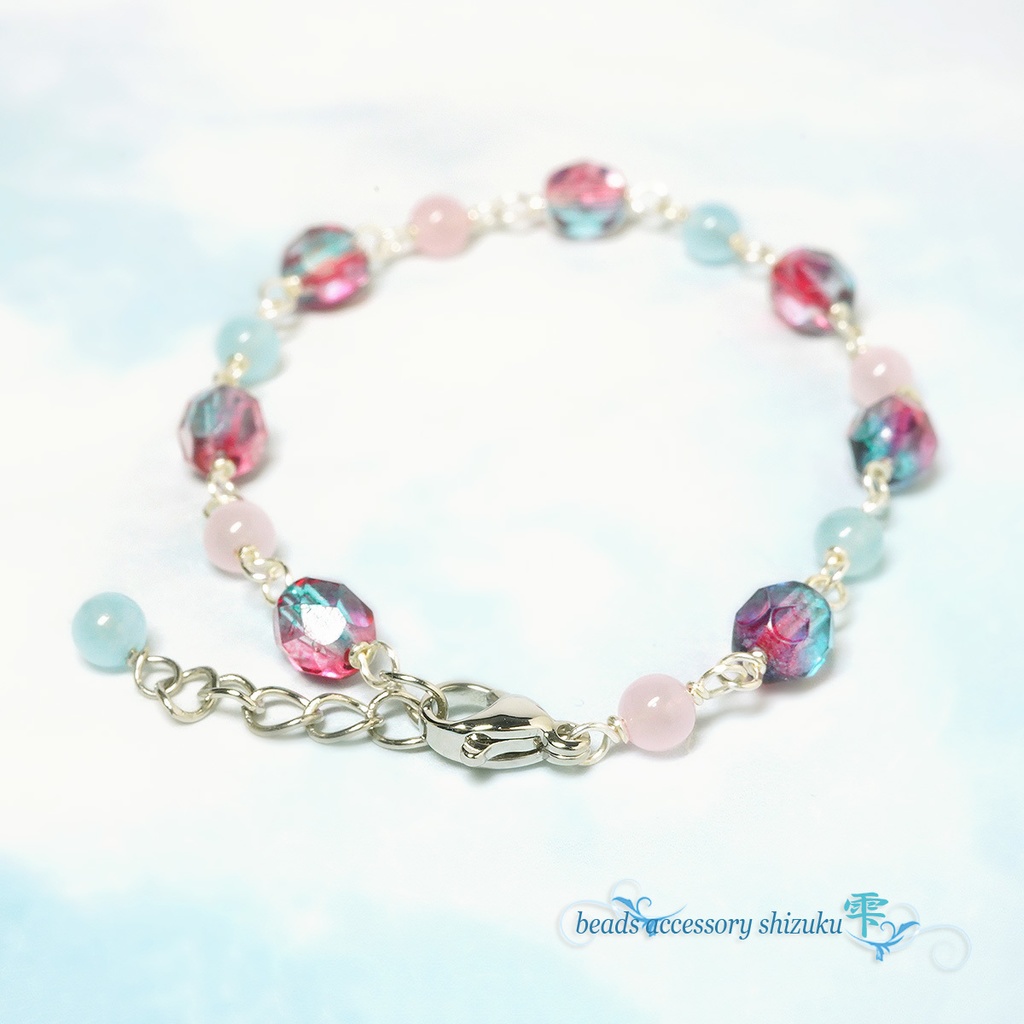 天然石ブレスレットP*カルセドニー