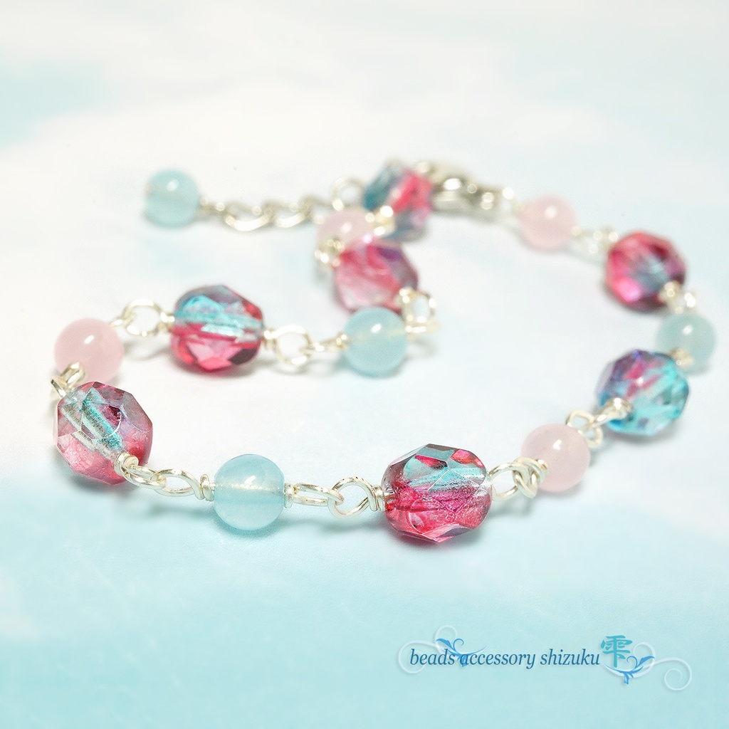 天然石ブレスレットP*カルセドニー