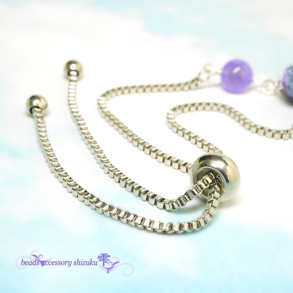 【蓄光】ホタル玉スライダーブレスレット*ラベンダー