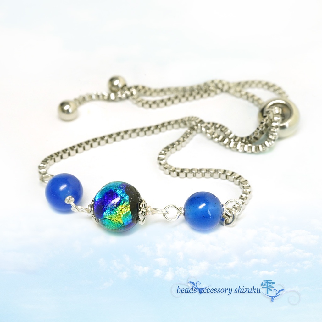 ホタル玉スライダーブレスレット*ブルーアゲート