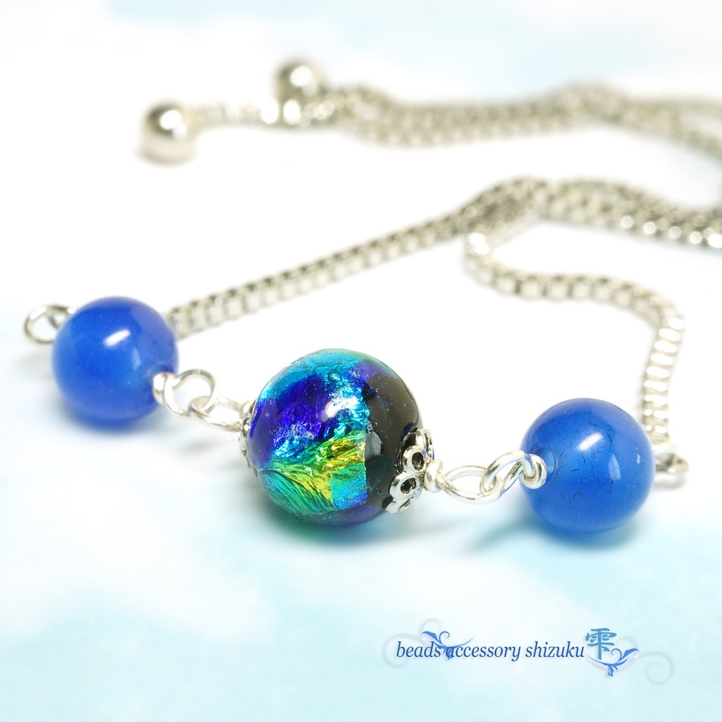 ホタル玉スライダーブレスレット*ブルーアゲート