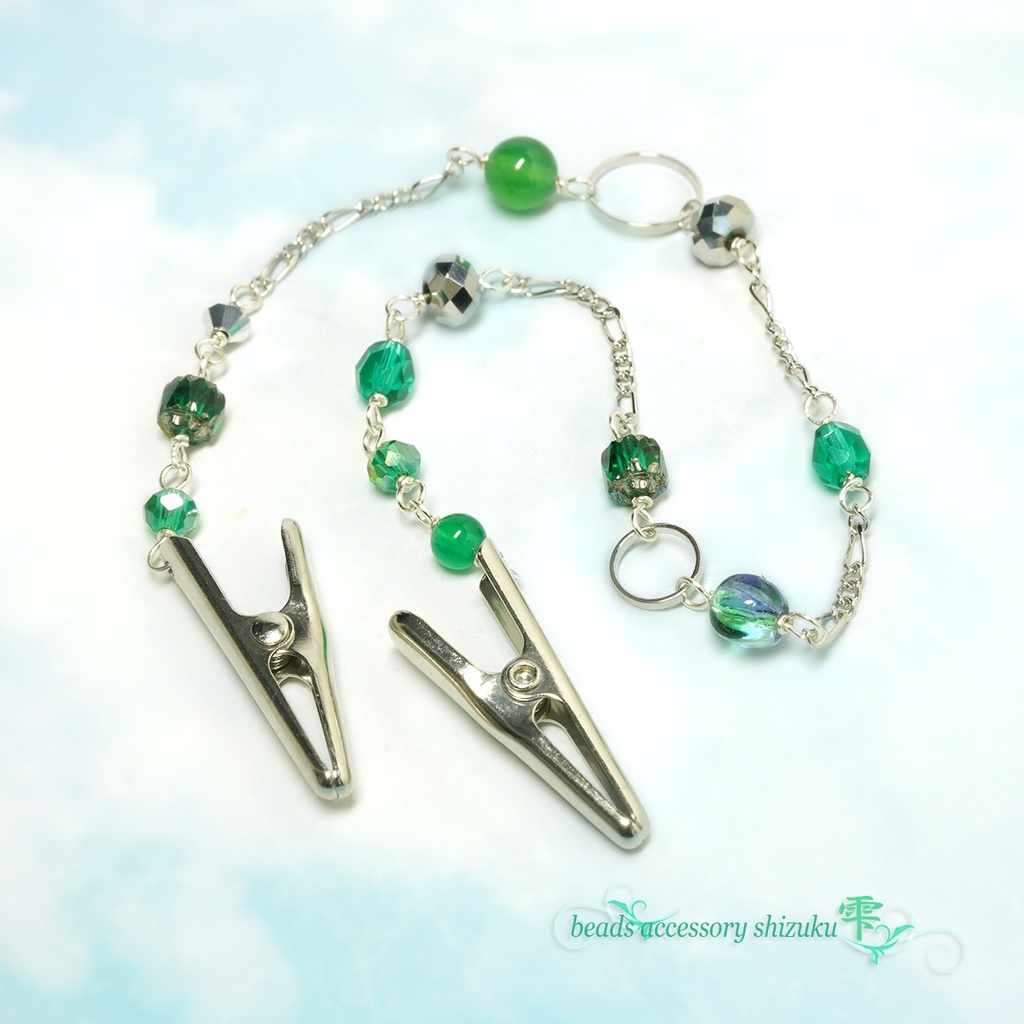 ハットクリップ*グリーンオニキス