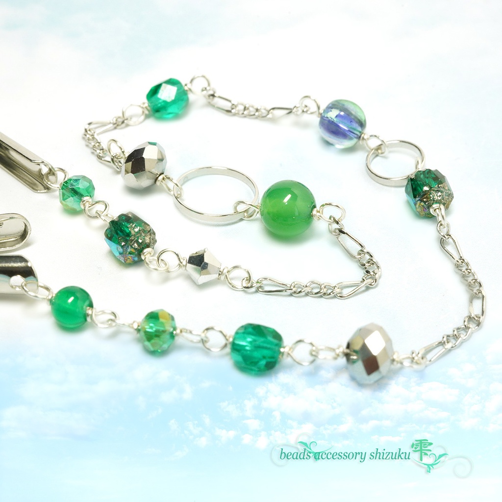 ハットクリップ*グリーンオニキス