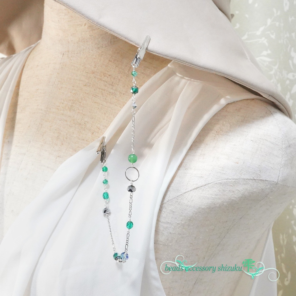 ハットクリップ*グリーンオニキス