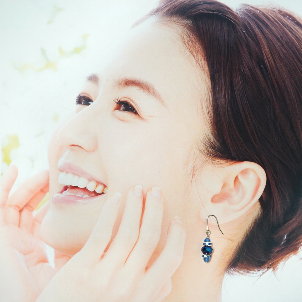 天然石メタリックピアス/イヤリング*ブルーアゲート