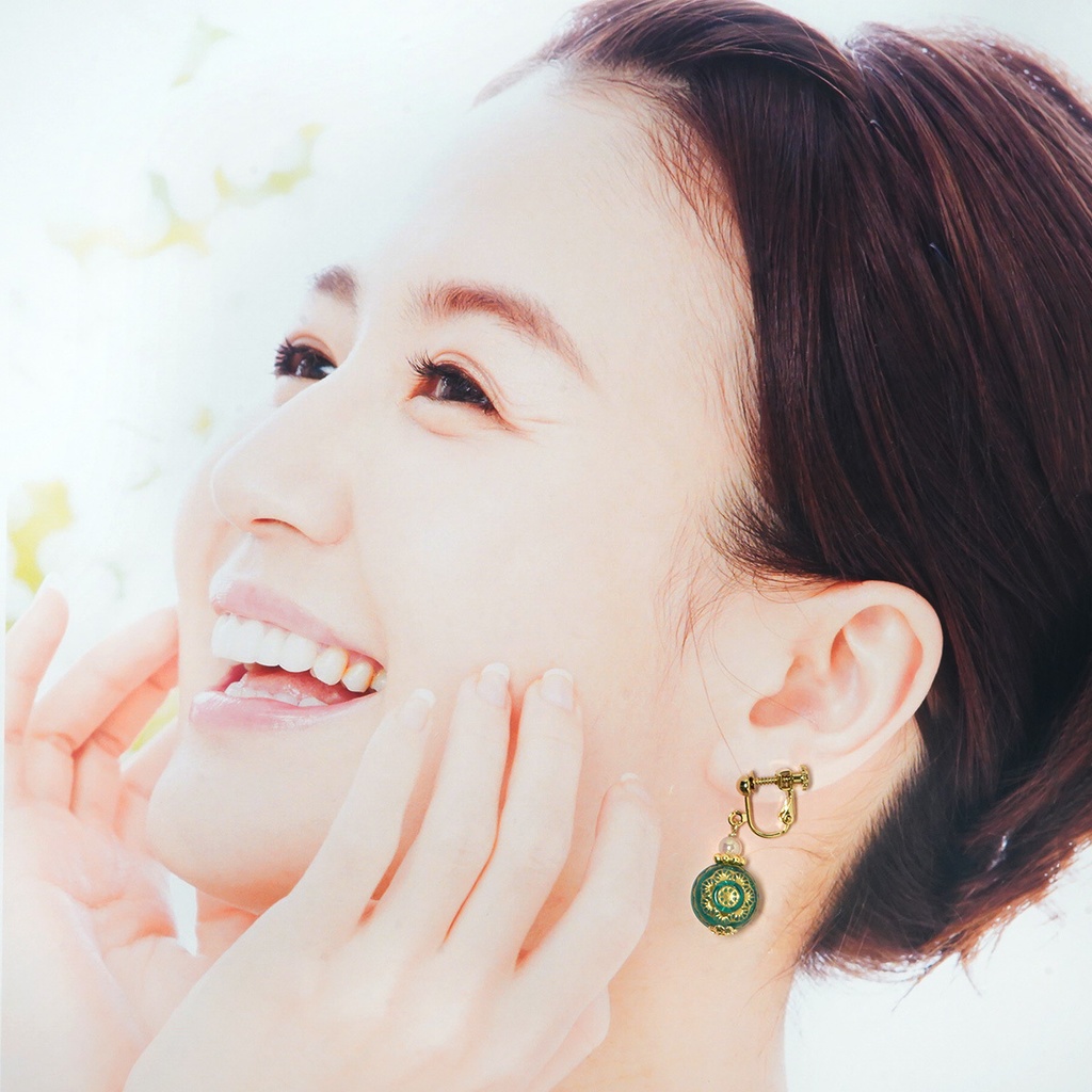 デザインビーズイヤリング/ピアス*カルセドニー