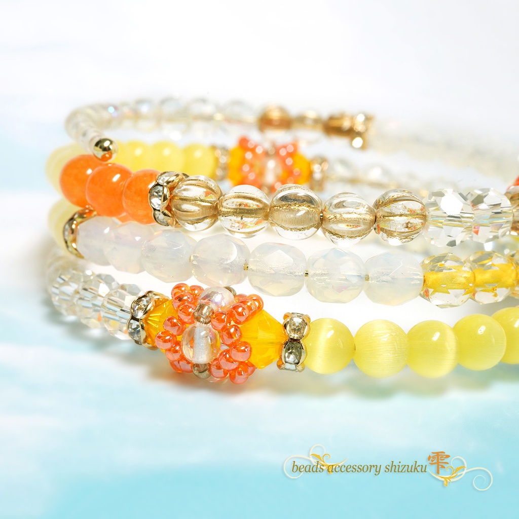 3連コイルブレスレット*橘