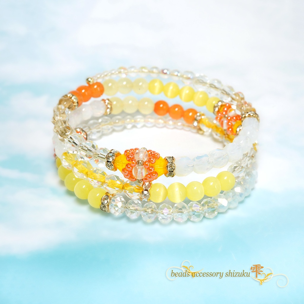 3連コイルブレスレット*橘