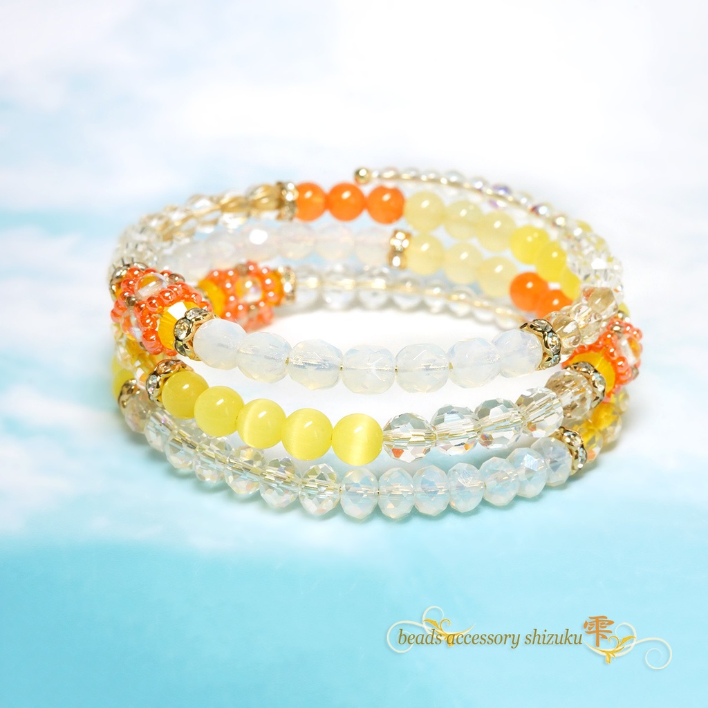 3連コイルブレスレット*橘