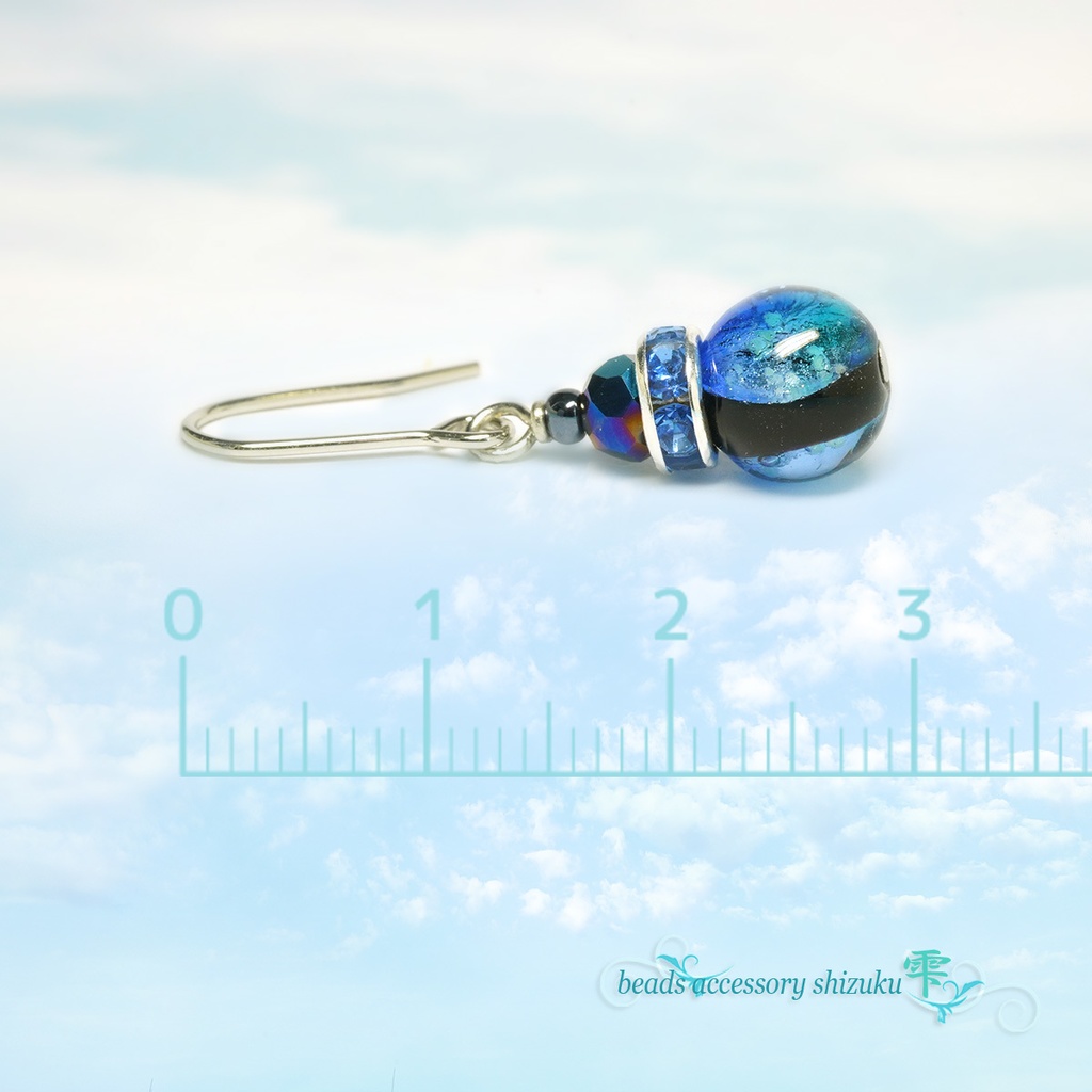 【蓄光】ホタル玉ピアス/イヤリング*タケトミマリン