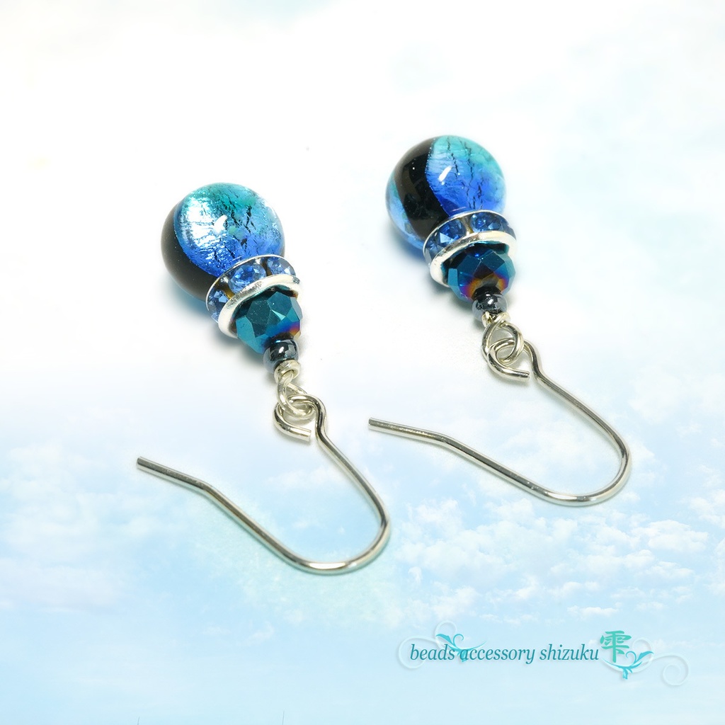 【蓄光】ホタル玉ピアス/イヤリング*タケトミマリン