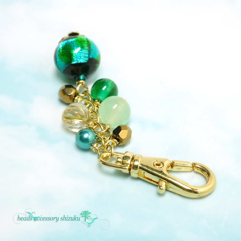 ホタル玉キーホルダーmini*グリーン