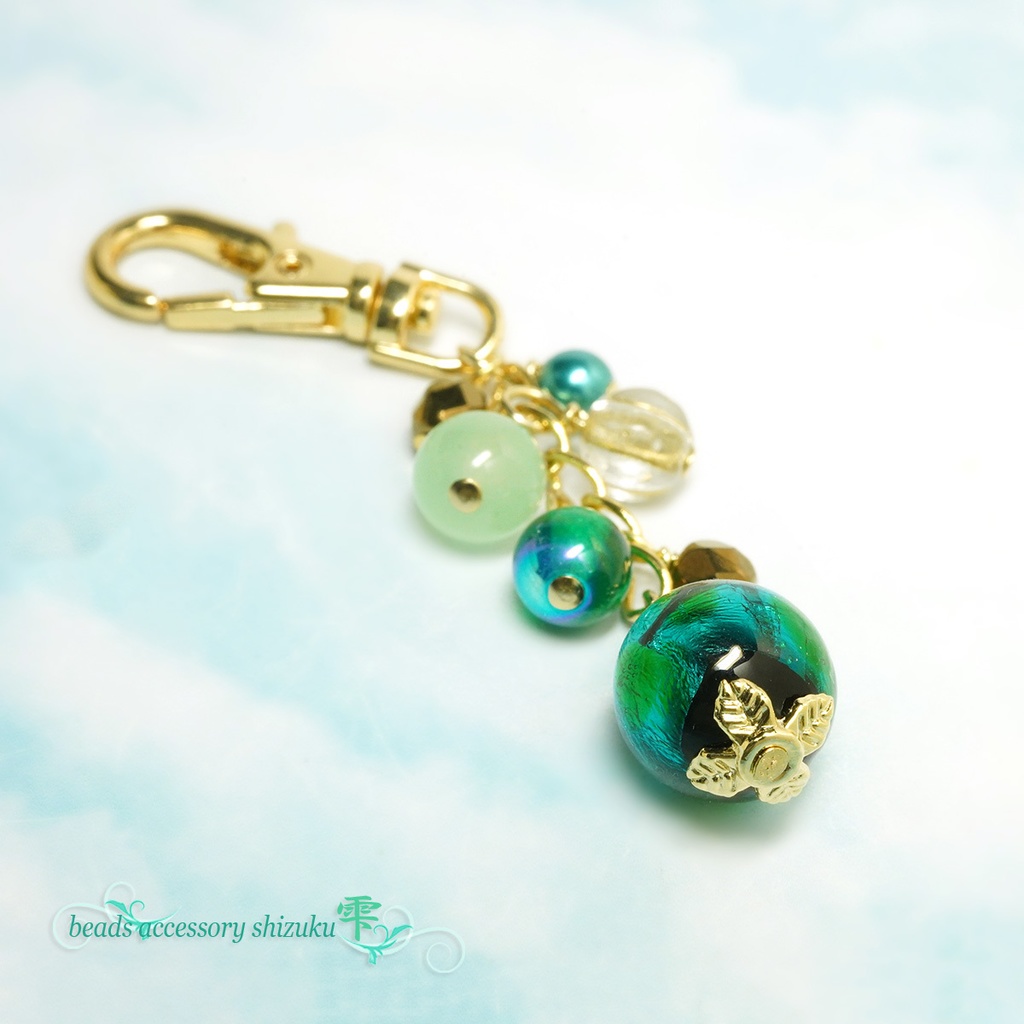 ホタル玉キーホルダーmini*グリーン