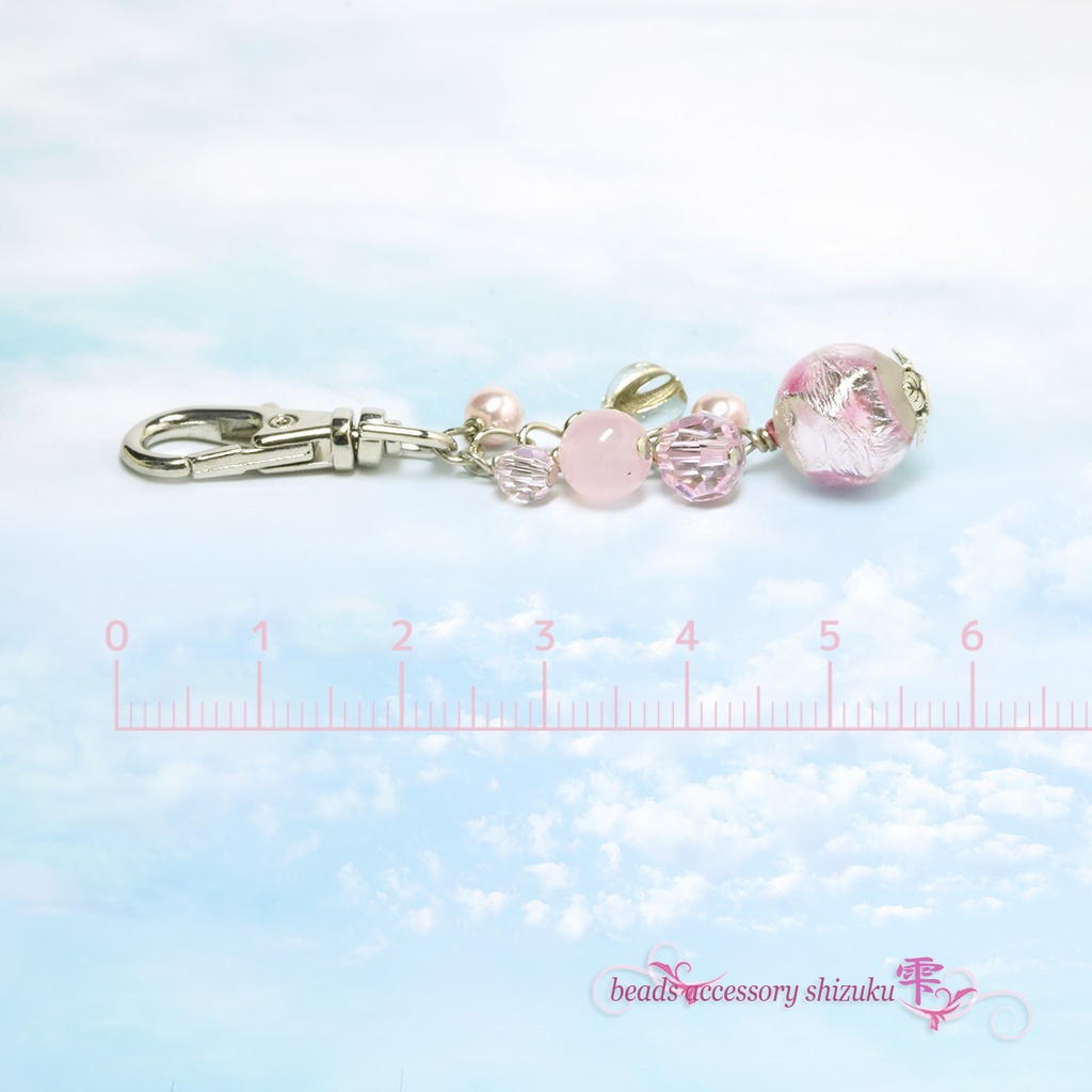 ホタル玉キーホルダーmini*Wピンク