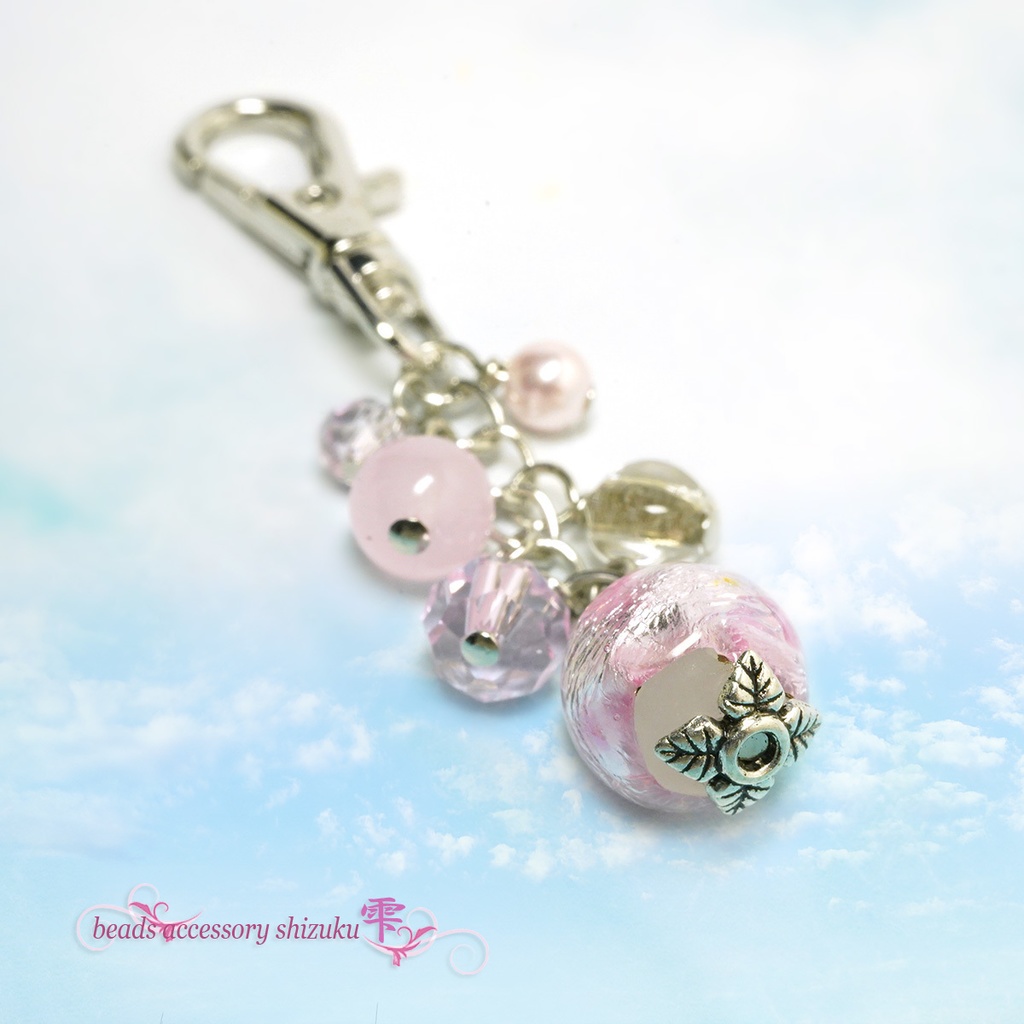 ホタル玉キーホルダーmini*Wピンク