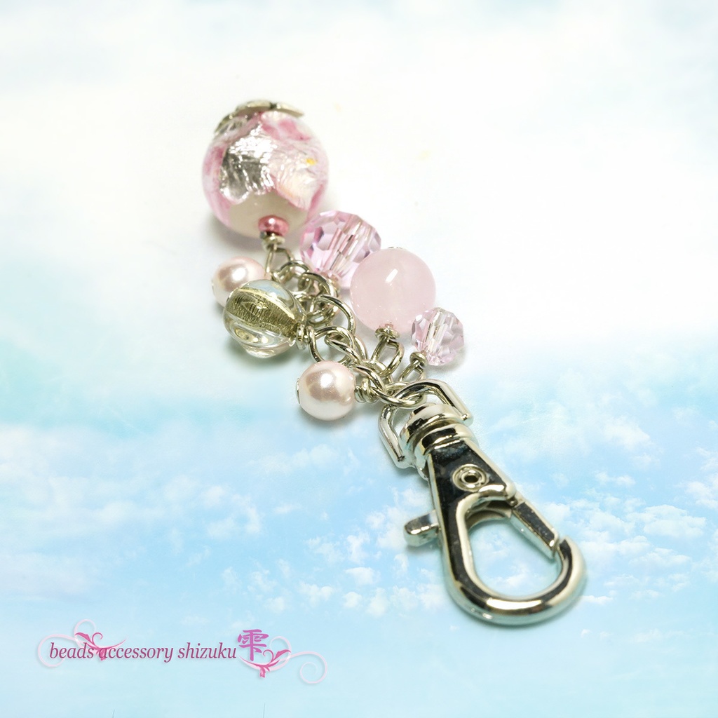 ホタル玉キーホルダーmini*Wピンク