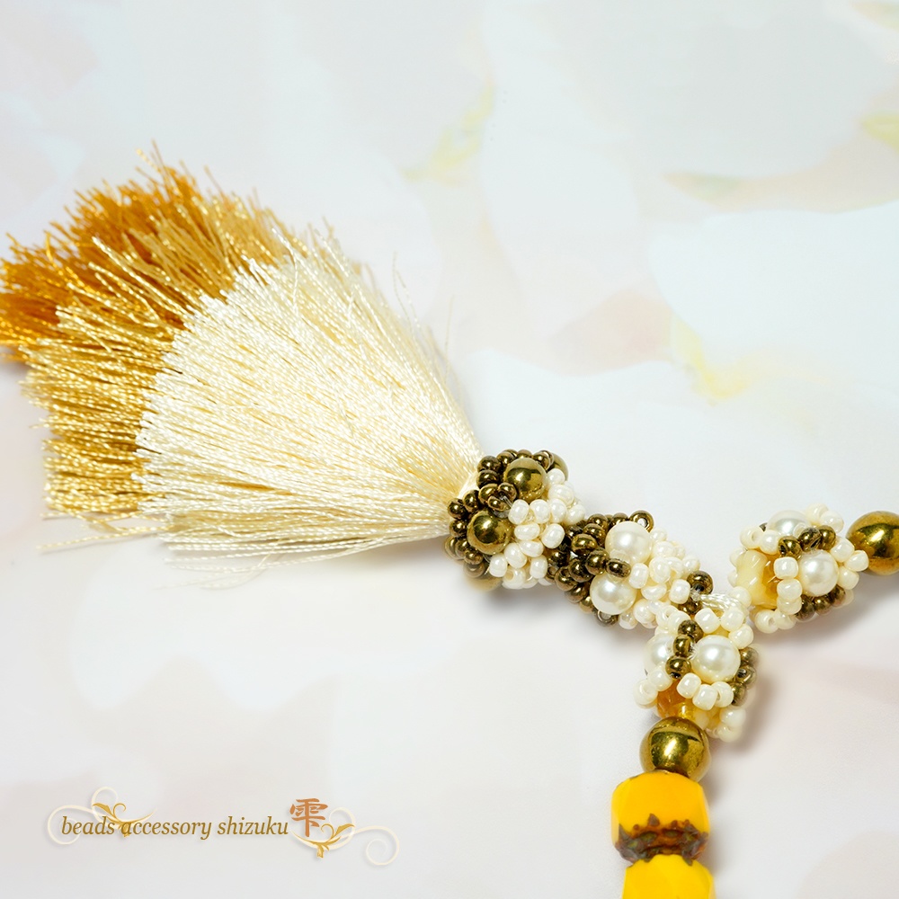 3色タッセルネックレス*Yellow