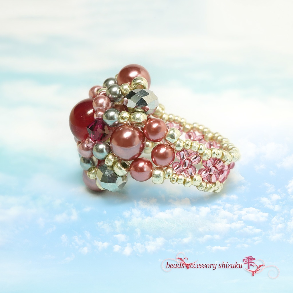 天然石リングB*レッドジェード