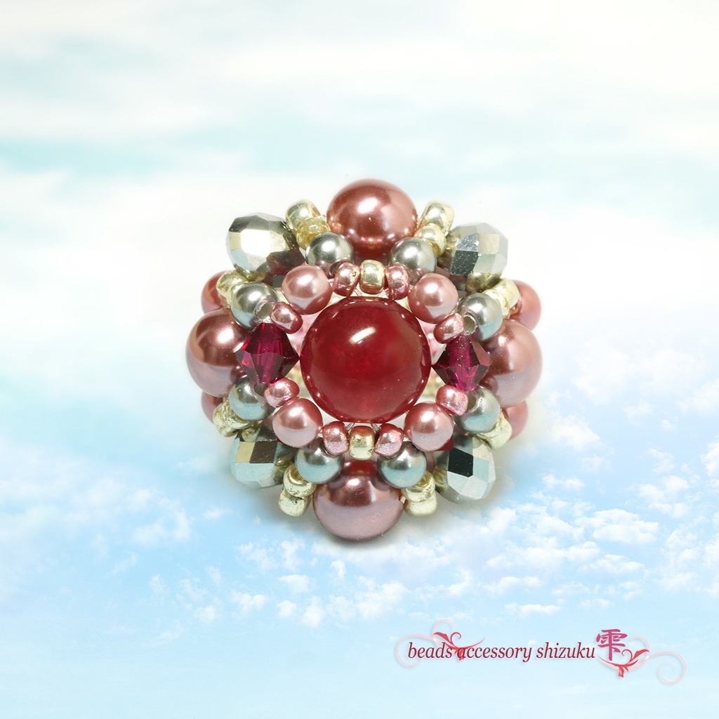 天然石リングB*レッドジェード