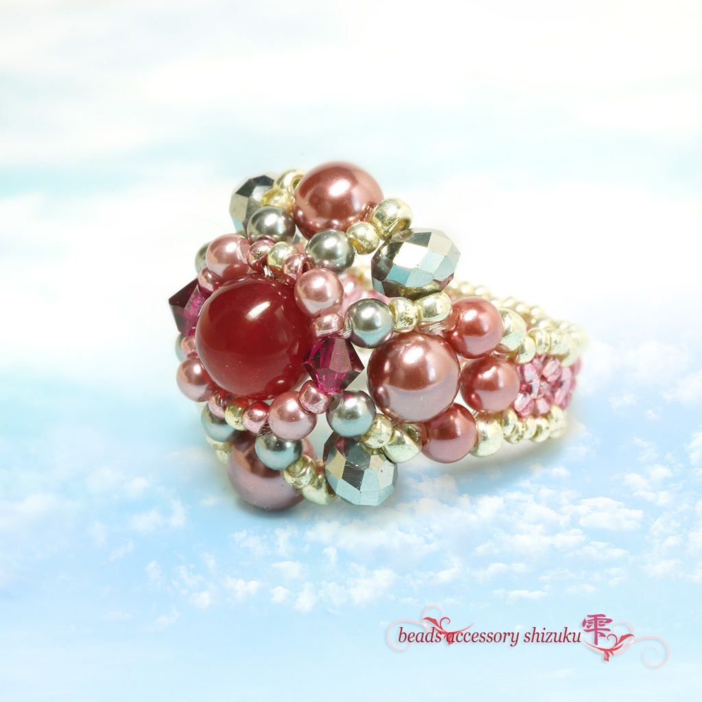 天然石リングB*レッドジェード