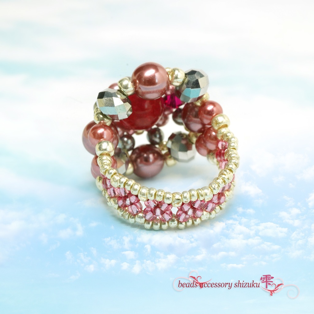 天然石リングB*レッドジェード