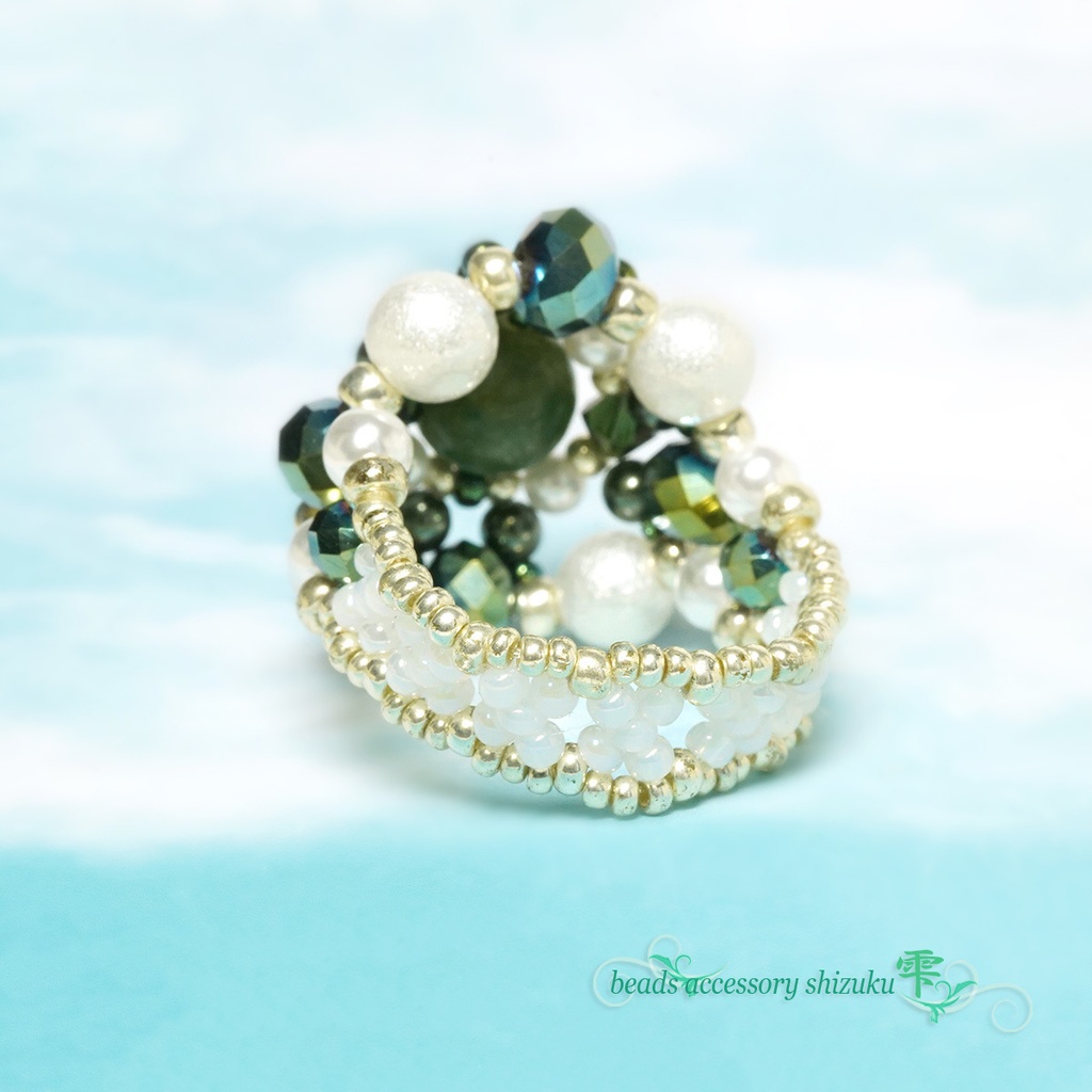 天然石リングB*モスアゲート