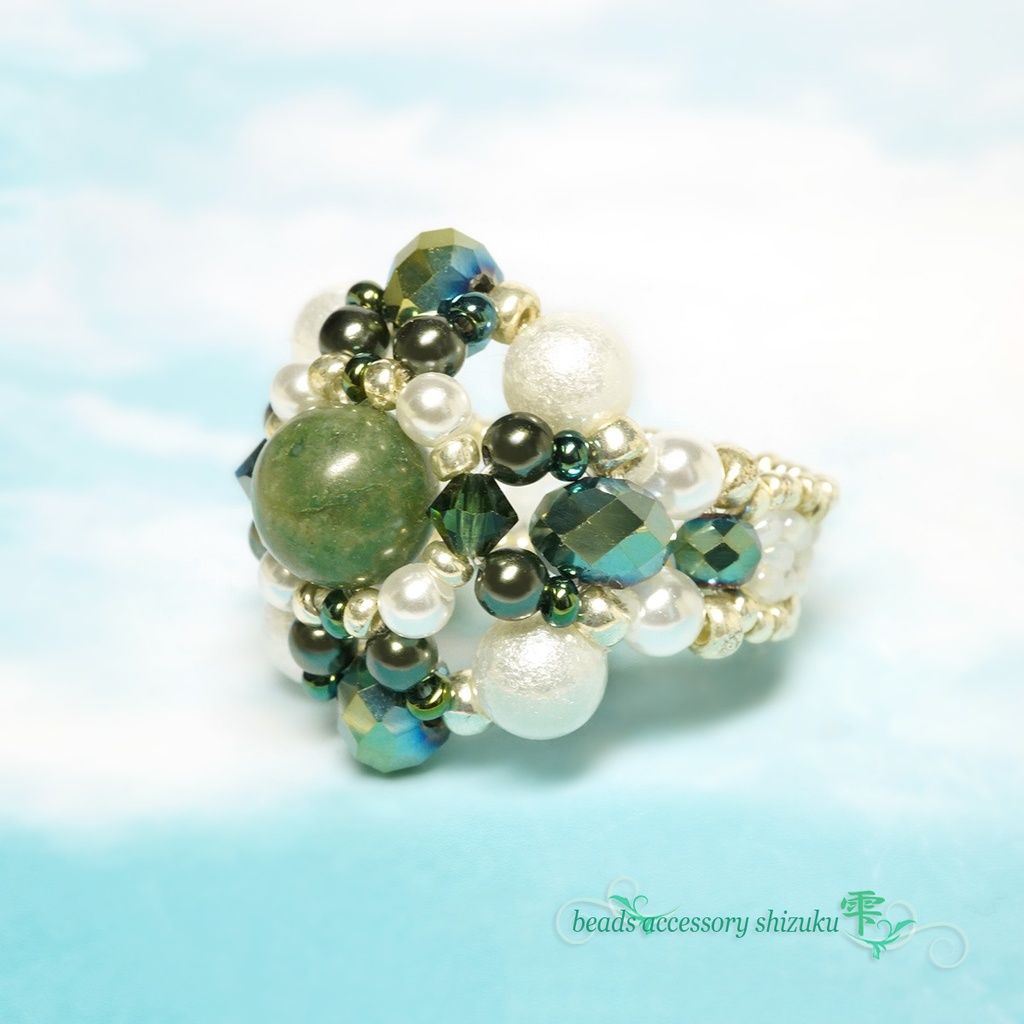 天然石リングB*モスアゲート